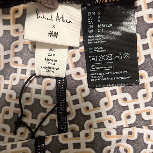 Richard Allan x H&M Women's Brown High Rise Full Length Geometric Leggings - Picture 5 of 6